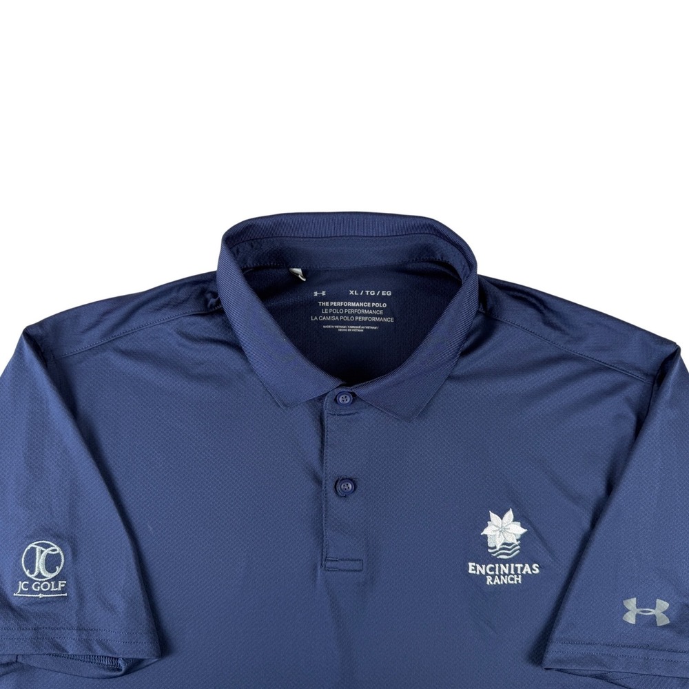 Under Armour Mens XL Navy Blue Encinitas Ranch JC Golf Performance Polo‎ Shirt